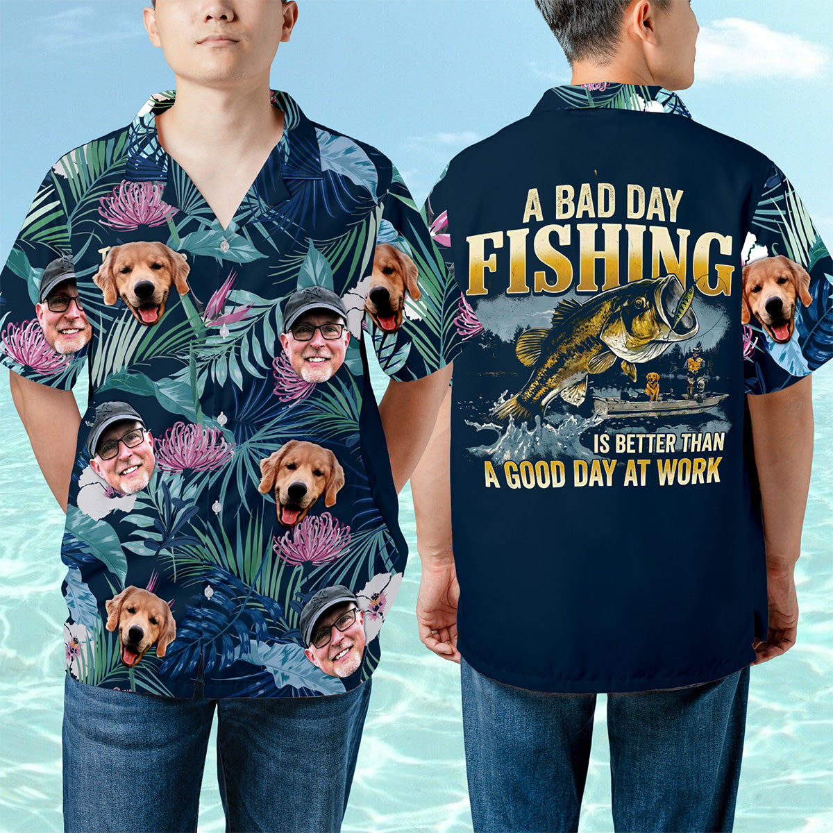Custom Photos Hawaiian Personalized  Shirt, Gifts for Dad, Gift For Pet Lovers