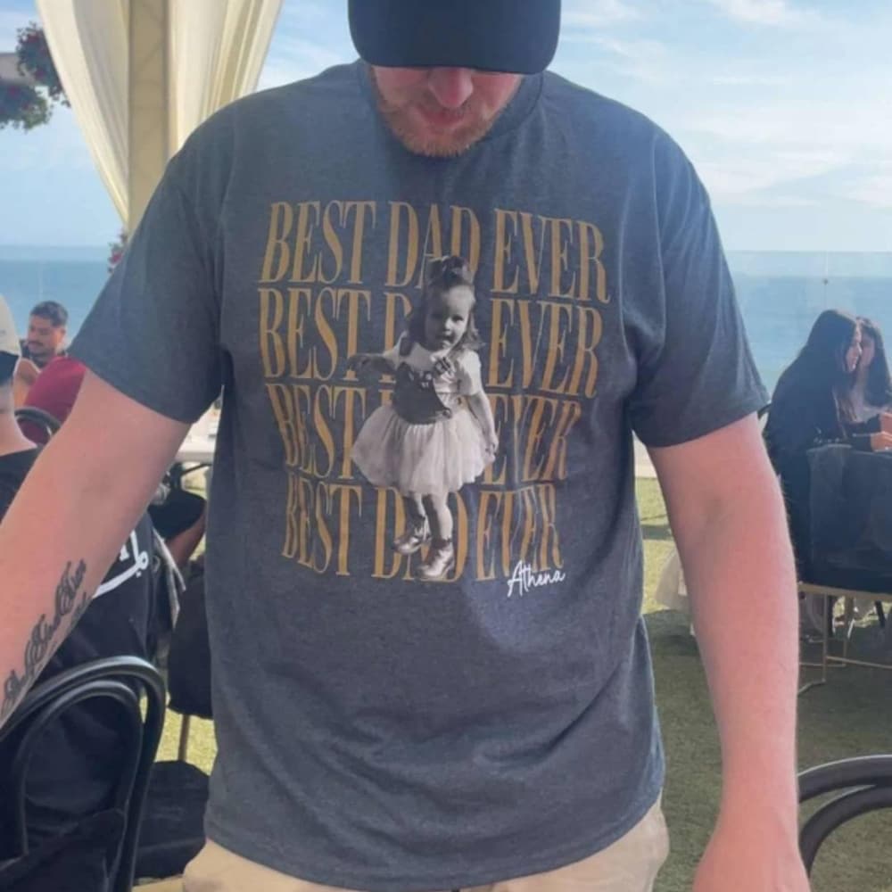 Custom Dad Vintage Photo Shirt: Personalized Fathers Day Shirt With Kids Photo, Funny Dad Shirt, Best Dad Ever Shirt, Dad Christmas Gift