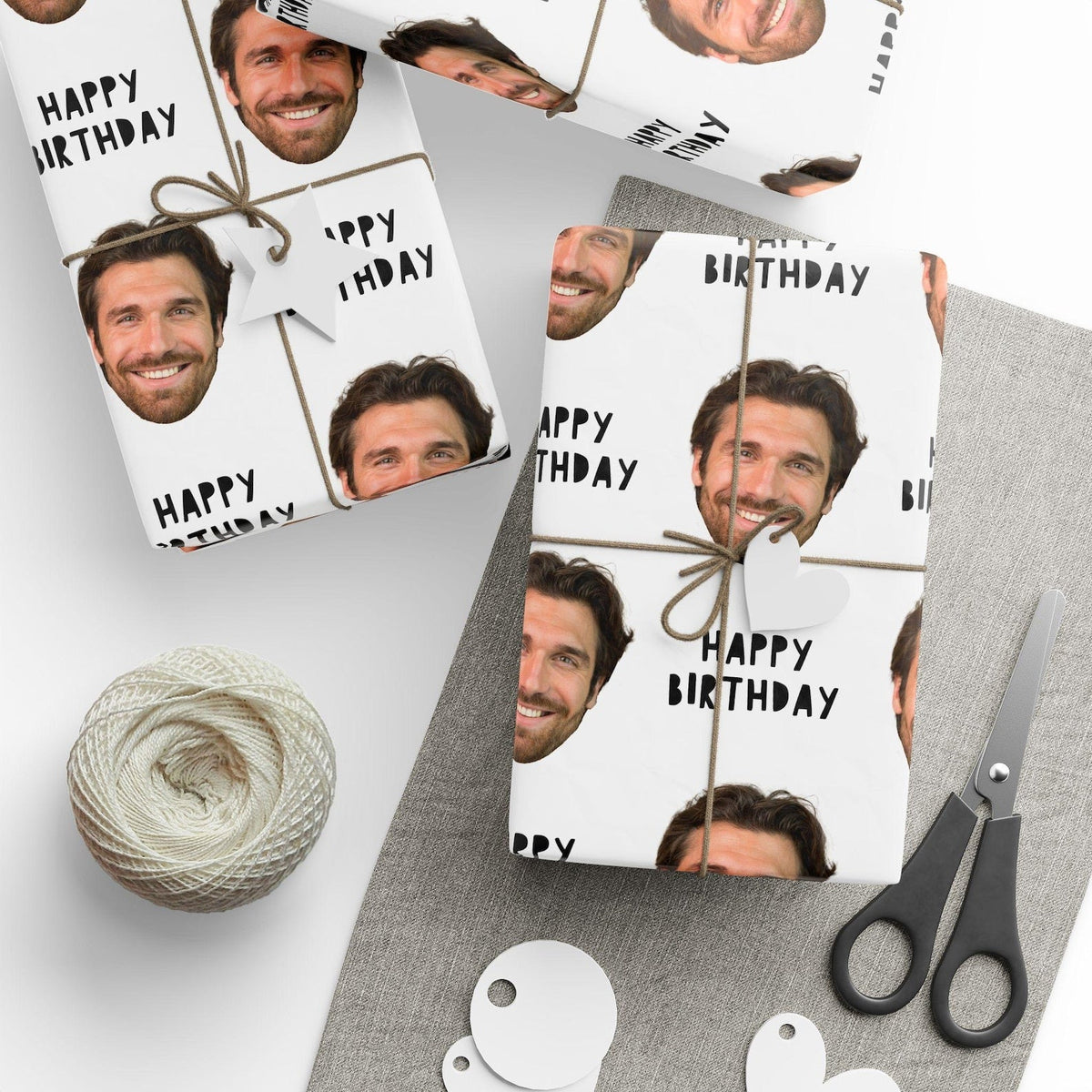 Personalized Face & Text Wrapping Paper | Custom Photo Heads Hilarious Gift Wrap