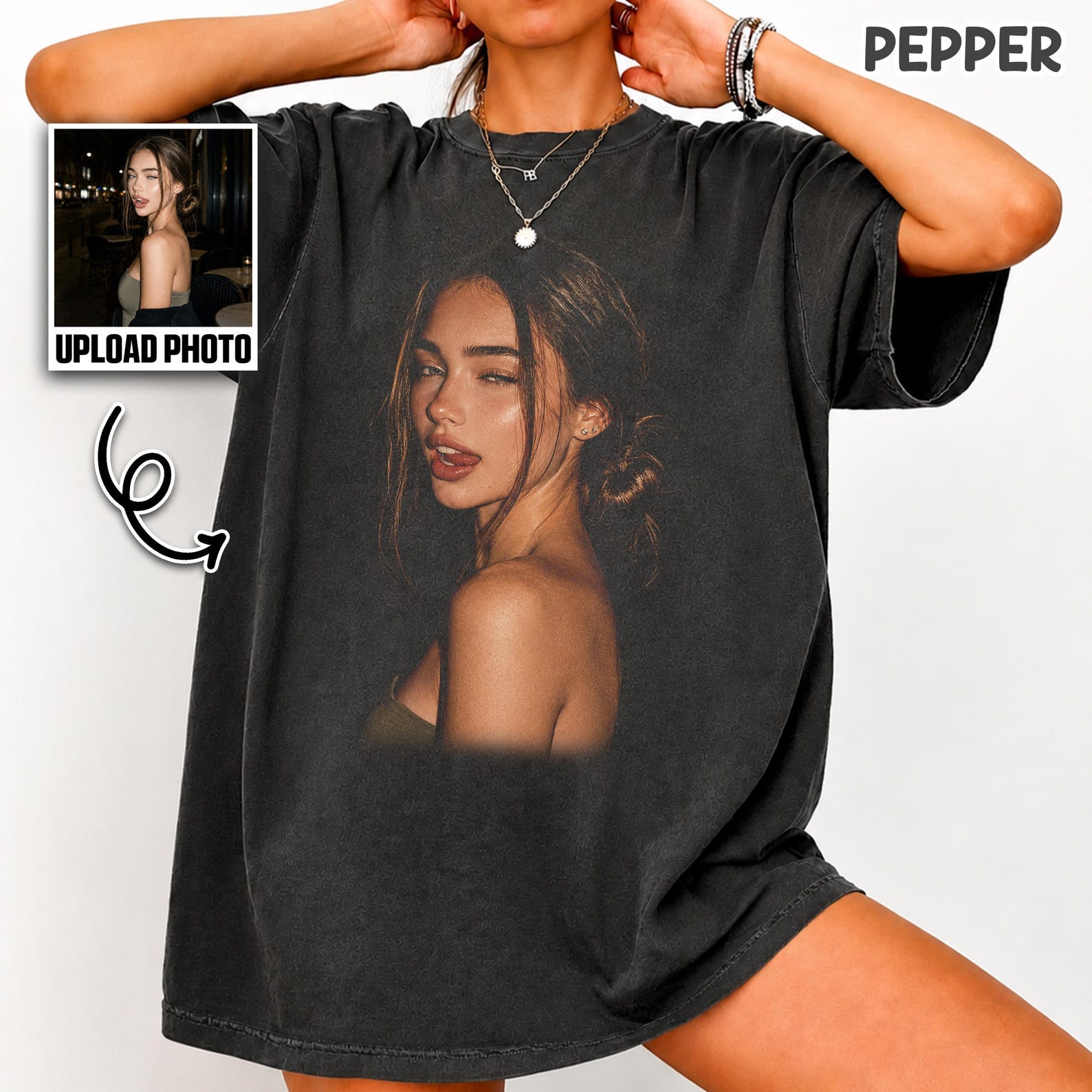 Custom Your Photo Shirt, Personalized Picture Tee, Girlfriend or Boyfriend, Upload Your Own Image, Vintage Custom Photo Gift