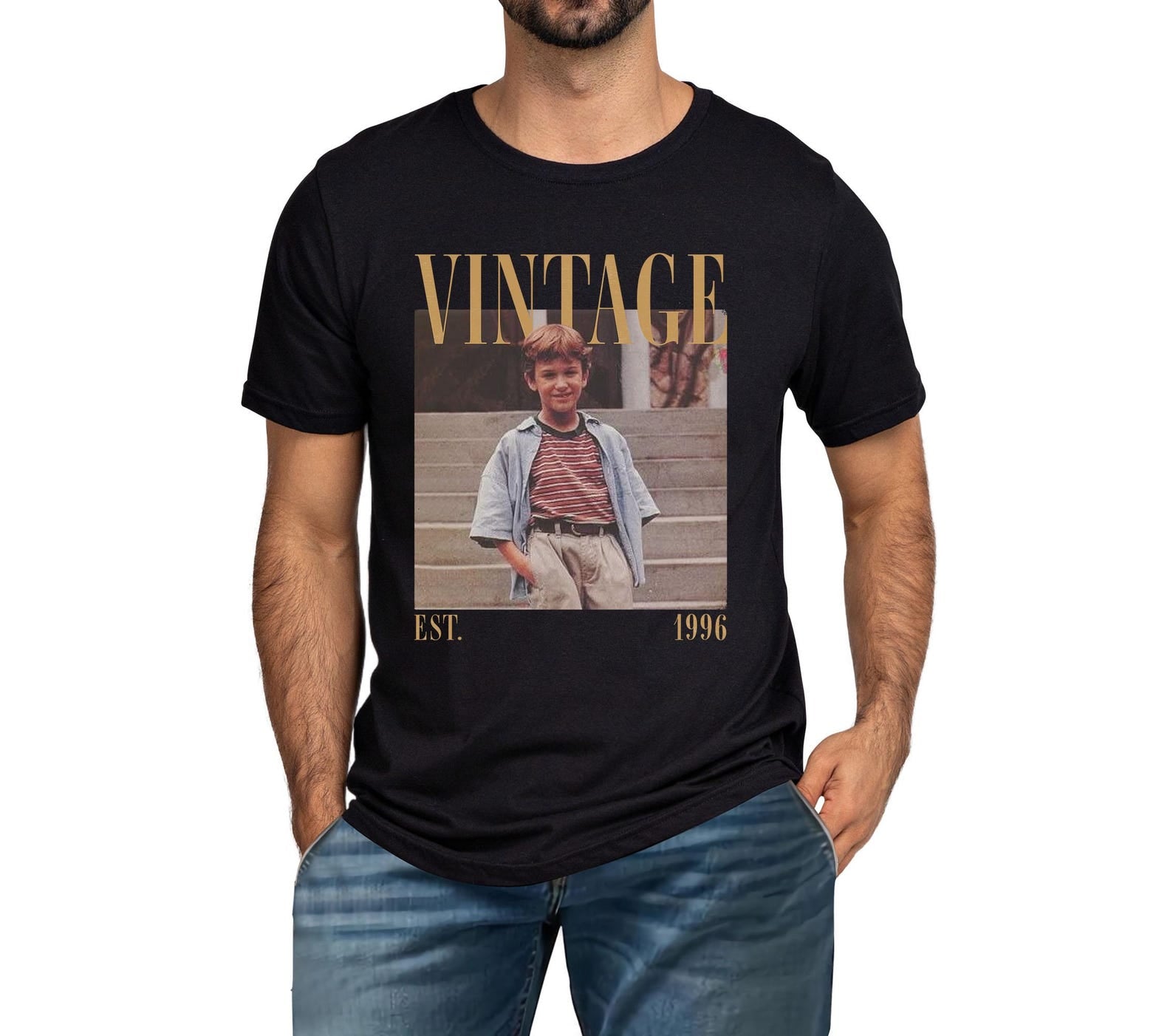 Custom Vintage Photo And Year Shirt, Custom Birthday Picture Shirt, 30th 40th Birthday Gift, Vintage Birthday Photo 30th Retro Shirt
