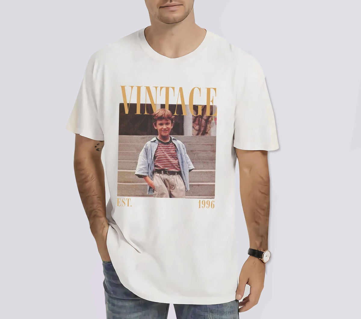 Custom Vintage Photo And Year Shirt, Custom Birthday Picture Shirt, 30th 40th Birthday Gift, Vintage Birthday Photo 30th Retro Shirt