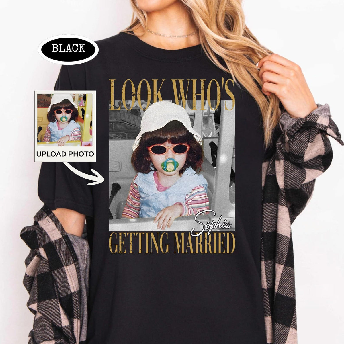 Personalized Bachelorette Shirts, Custom Photo Bride Shirt, Look Who's Getting Married Photo Shirt, Team Bride Shirt, Bridal Shower Gift