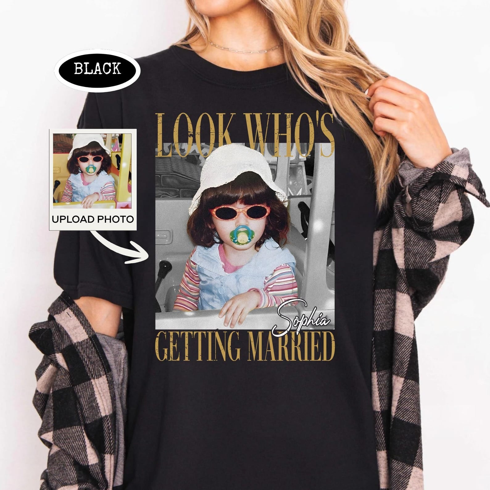 Personalized Bachelorette Shirts, Custom Photo Bride Shirt, Look Who's Getting Married Photo Shirt, Team Bride Shirt, Bridal Shower Gift