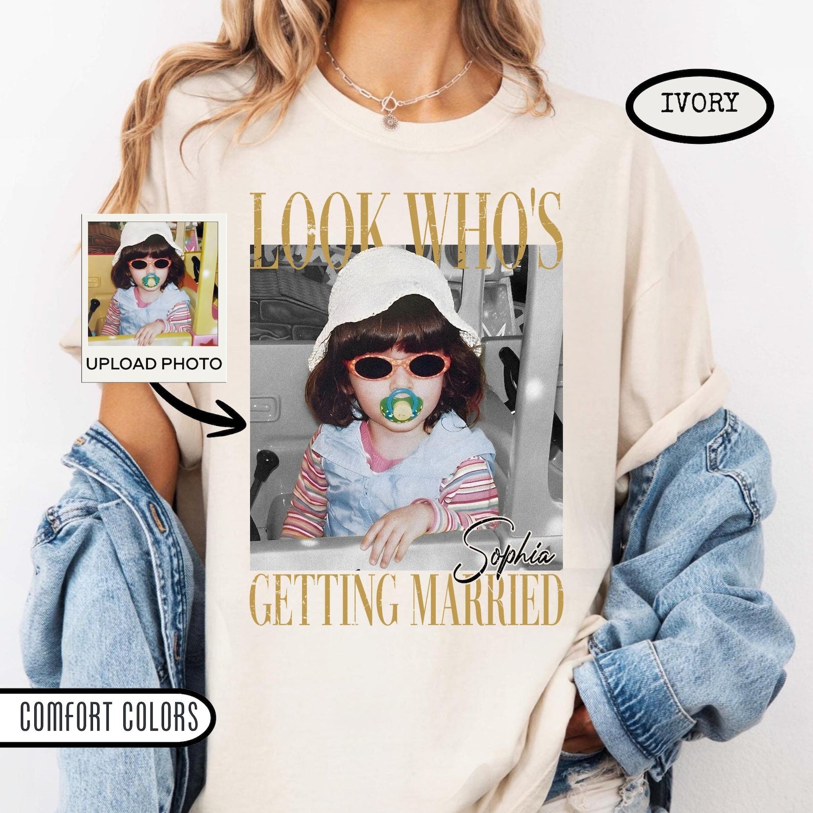 Personalized Bachelorette Shirts, Custom Photo Bride Shirt, Look Who's Getting Married Photo Shirt, Team Bride Shirt, Bridal Shower Gift