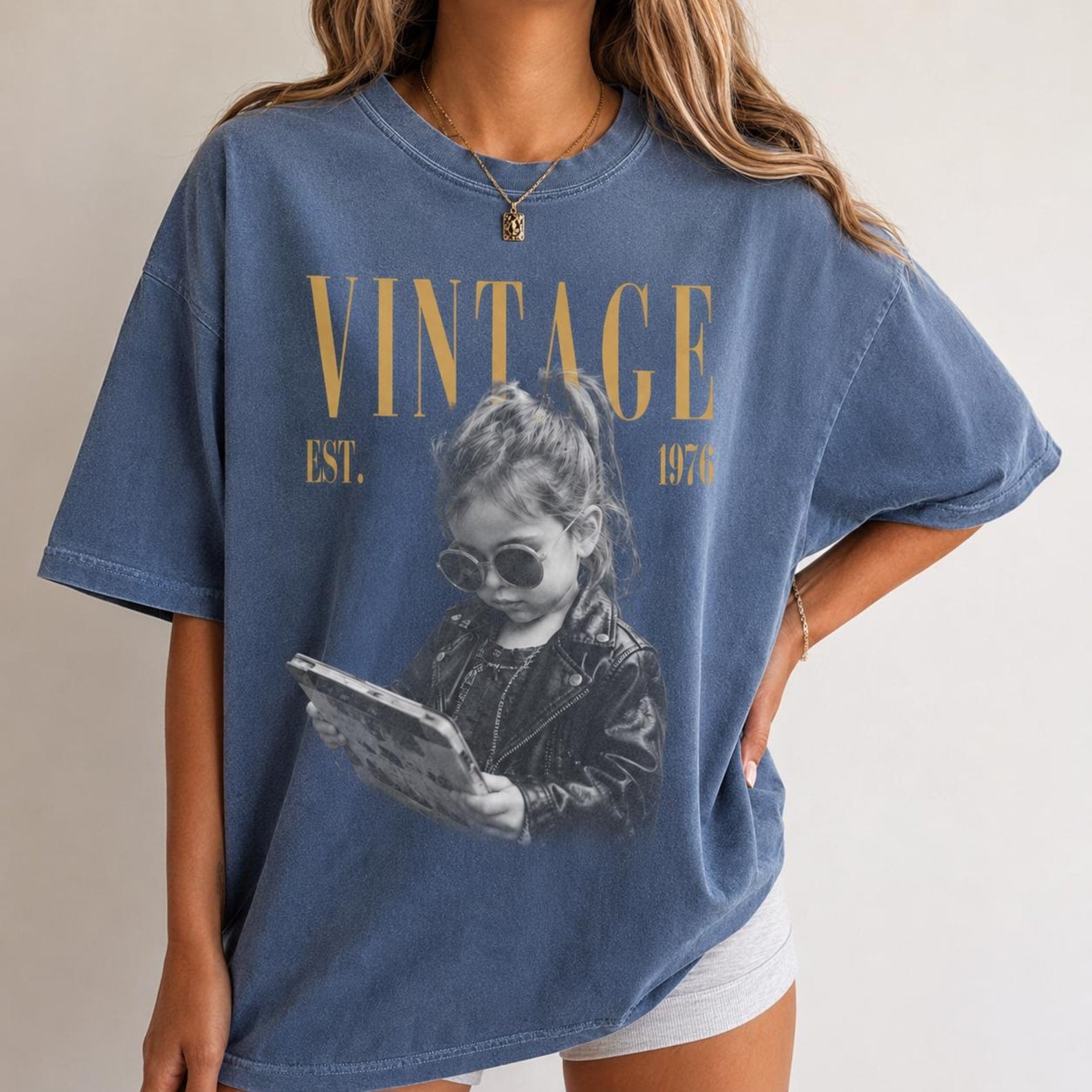 Vintage Custom Photo Shirt, Personalized 50th Birthday Tee, Photo Upload Gift for Her, Birthday Shirt