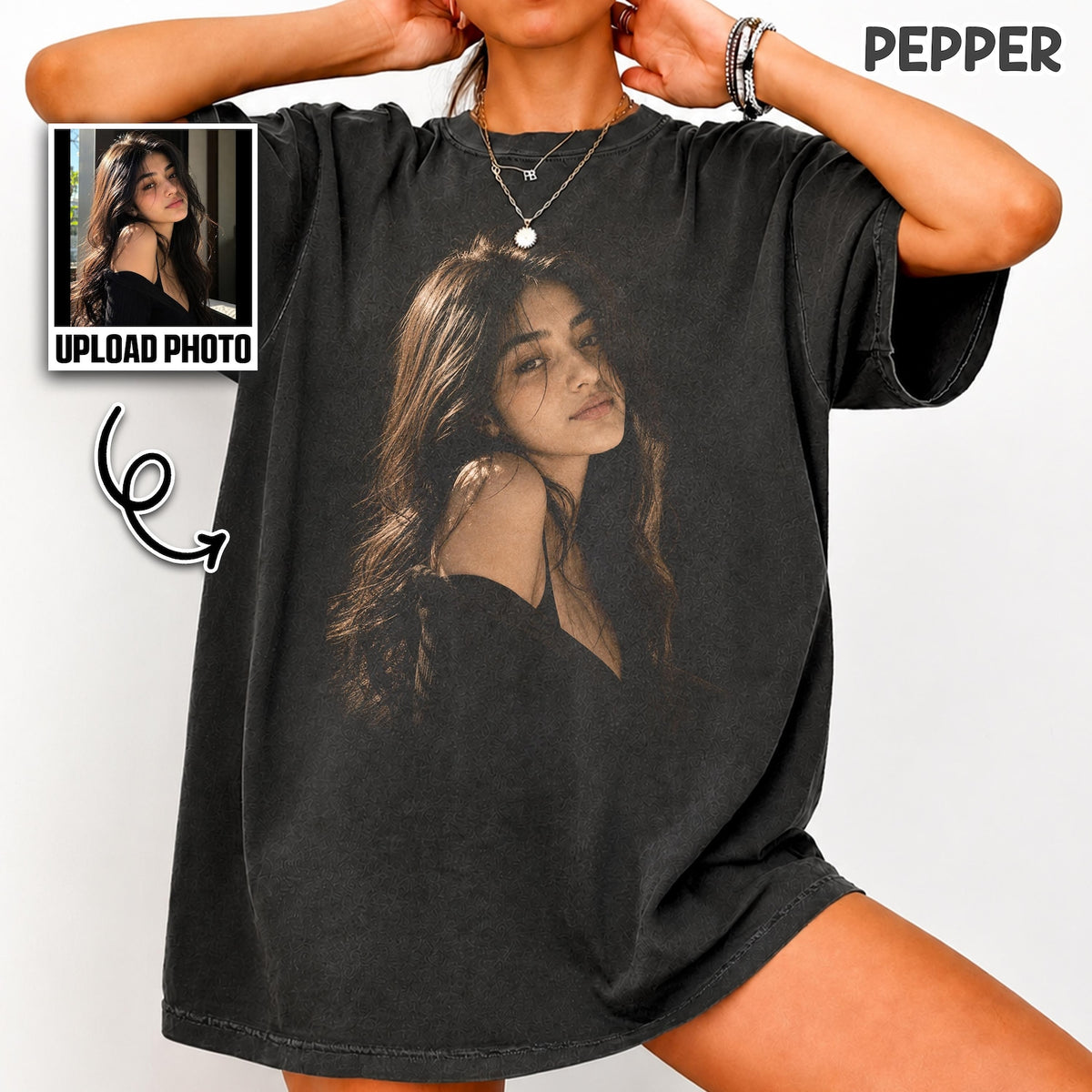 Custom Your Photo Shirt, Personalized Picture Tee, Girlfriend or Boyfriend, Upload Your Own Image, Vintage Custom Photo Gift