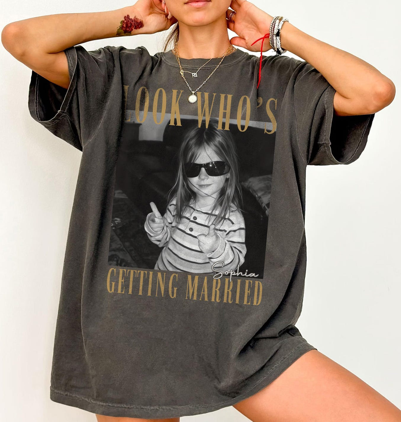 Custom Photo Bachelorette Shirt, Look Who’s Getting Married Bride Tee, Personalized Bridal Party Shirt, Girls Trip Wedding Gift