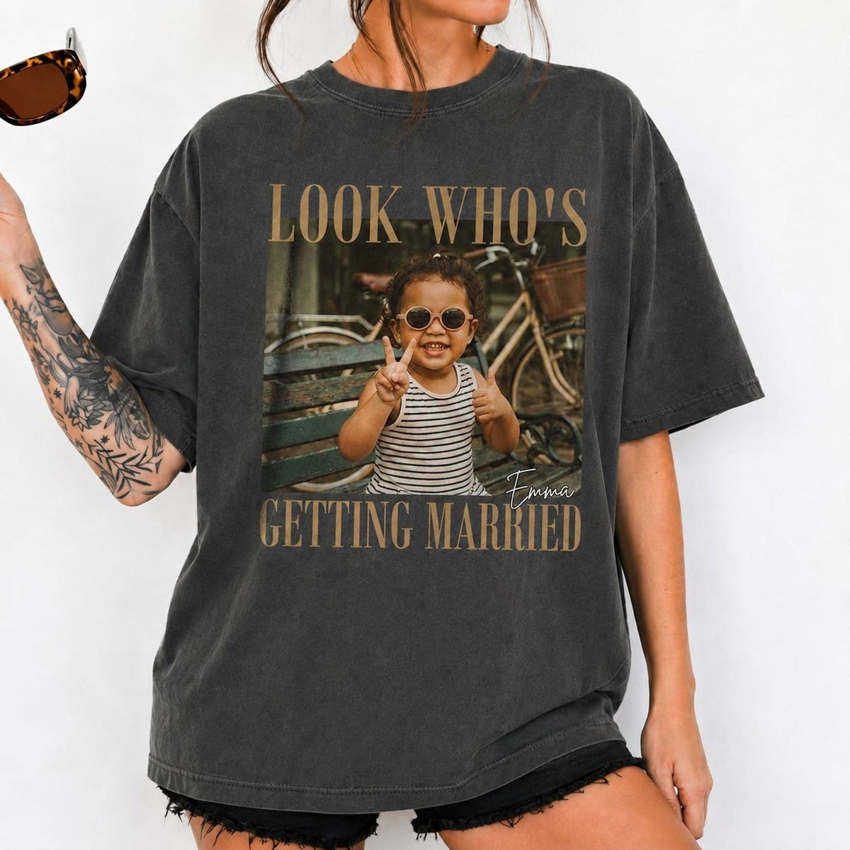 Custom Photo Bachelorette Shirt, Look Who’s Getting Married Bride Tee, Personalized Bridal Party Shirt, Girls Trip Wedding Gift