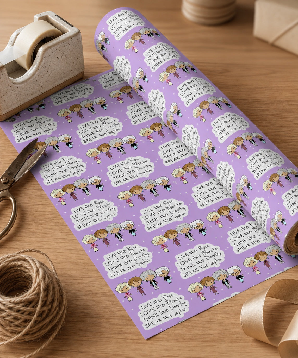 The Golden Girls Wrapping Paper | Cute Gift Wrap | Gifts For Birthday, Christmas, Holiday