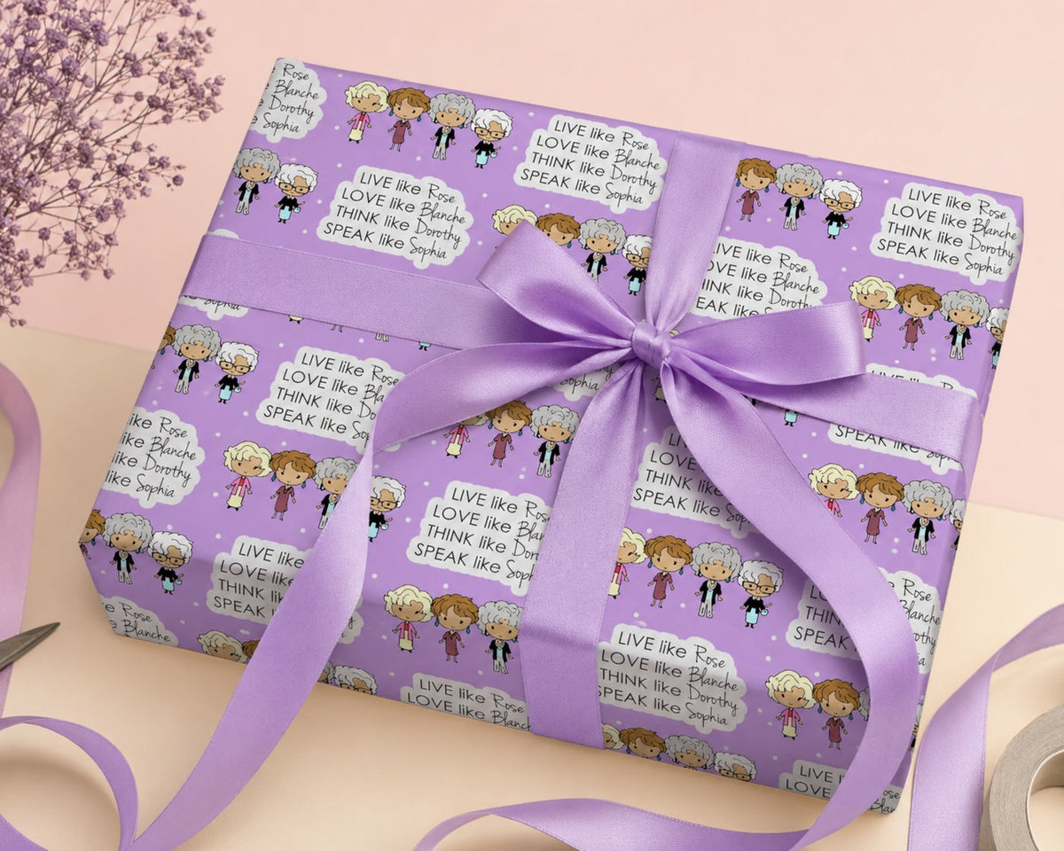 The Golden Girls Wrapping Paper | Cute Gift Wrap | Gifts For Birthday, Christmas, Holiday