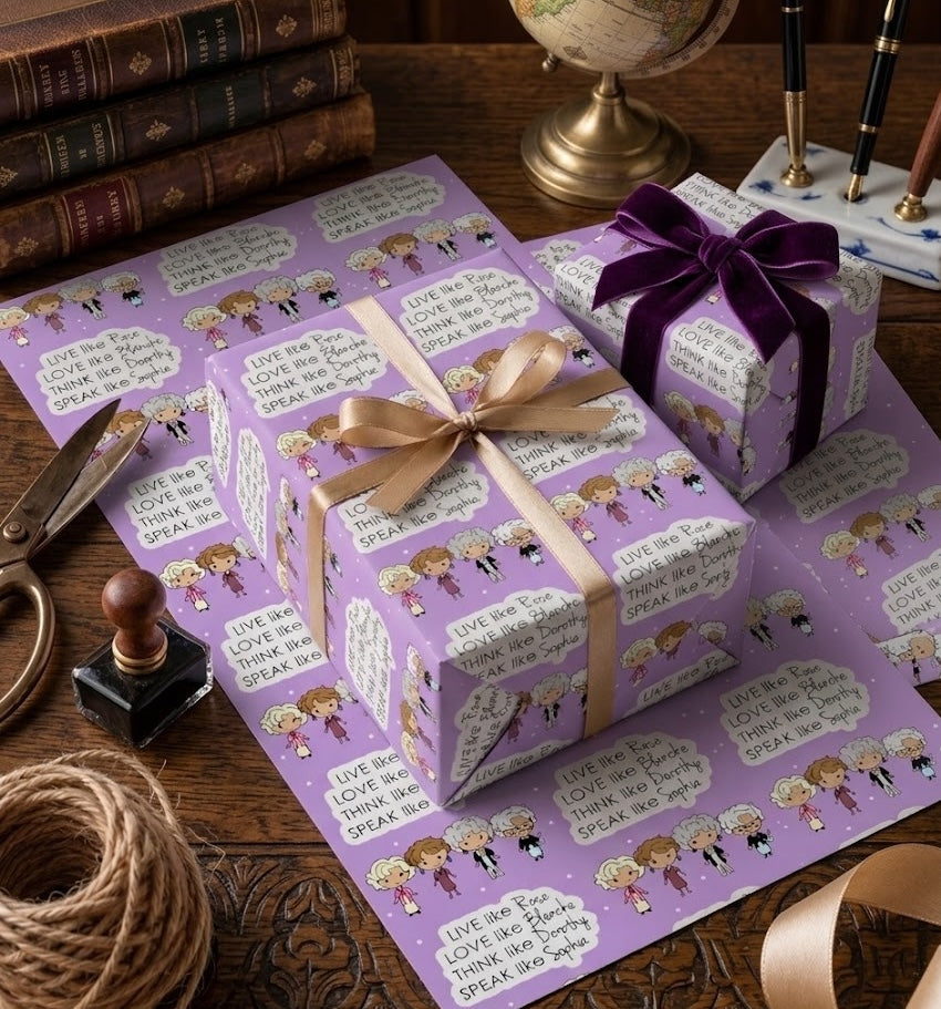The Golden Girls Wrapping Paper | Cute Gift Wrap | Gifts For Birthday, Christmas, Holiday